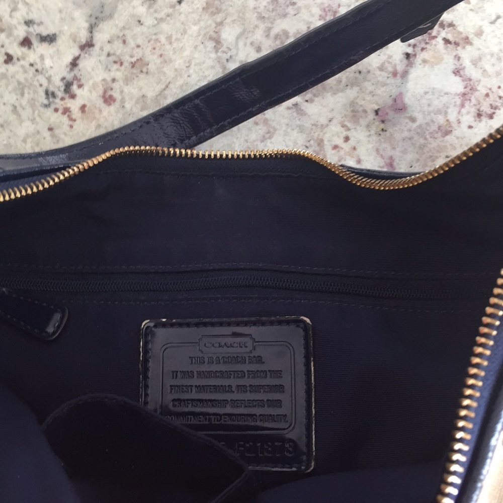 Coach Signature Stripe Hobo Shoulder Bag Crossbody - Picture 6 of 8